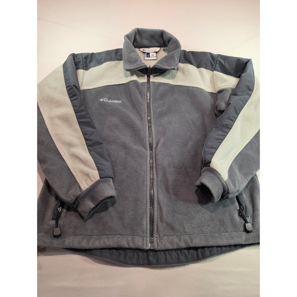 Columbia Womens Interchange Fleece Jacket Grey Full Zip Mock Neck XL7443 Medium‎